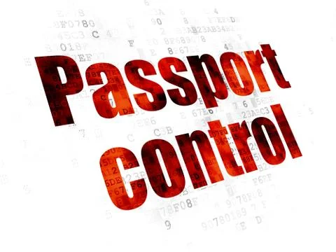 Vacation concept: Passport Control on Digital background 库存插图