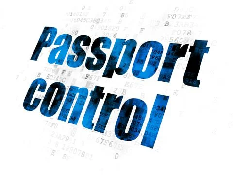 Vacation concept: Passport Control on Digital background イラスト素材