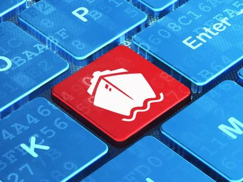 Vacation concept: Ship on computer keyboard background イラスト素材