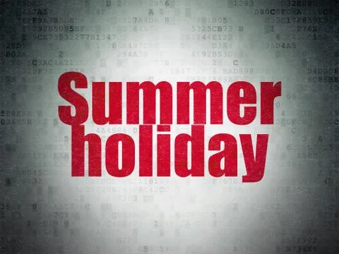 Vacation concept: Summer Holiday on Digital Data Paper background Stockillustratie