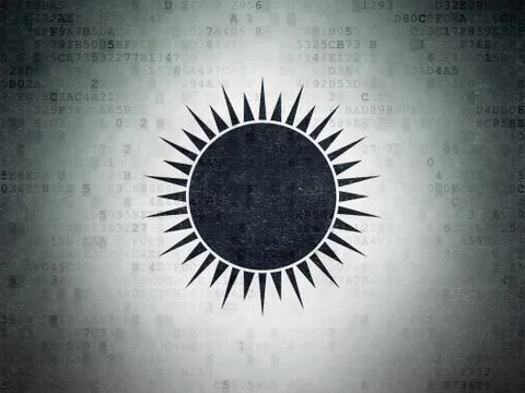 Vacation concept: Sun on Digital Data Paper background Stock Illustration