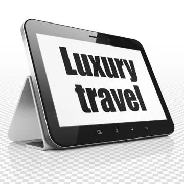 Vacation concept: Tablet Computer with Luxury Travel on display Stock-Illustration