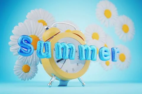 Vacation concept. Time to rest. Hot Deals. Summer time. 3d render. 스톡 일러스트