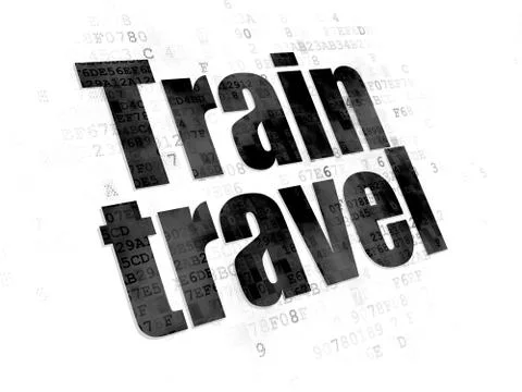 Vacation concept: Train Travel on Digital background Stockillustratie