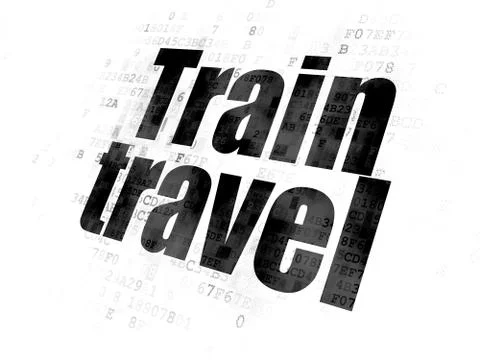 Vacation concept: Train Travel on Digital background 库存插图