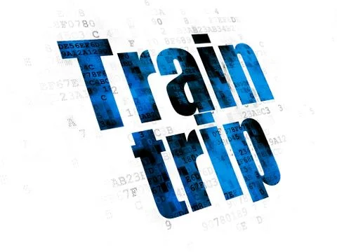 Vacation concept: Train Trip on Digital background Stockillustratie