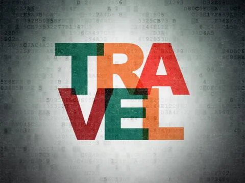 Vacation concept: Travel on Digital Paper background イラスト素材