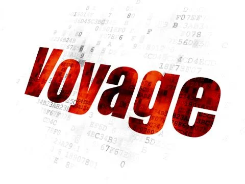 Vacation concept: Voyage on Digital background 库存插图