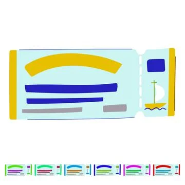 Vacation cruise ship ticket vector cartoon graphic Stock-Illustration
