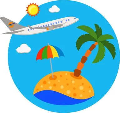 Vacation Flat Icon 스톡 일러스트