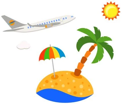Vacation Flat Icon 库存插图