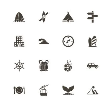 Vacation - Flat Vector Icons イラスト素材