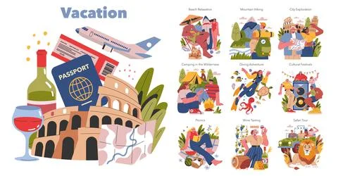 Vacation. Flat Vector Illustration 스톡 일러스트