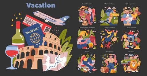 Vacation. Flat Vector Illustration イラスト素材