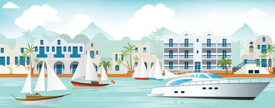 Vacation in greece Stock Illustration