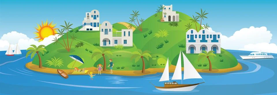 Vacation in Greece Stock Illustration