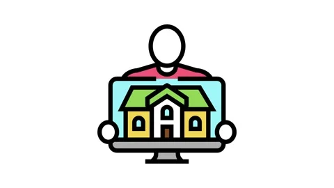 Vacation host color icon animation Stock Footage 224991330