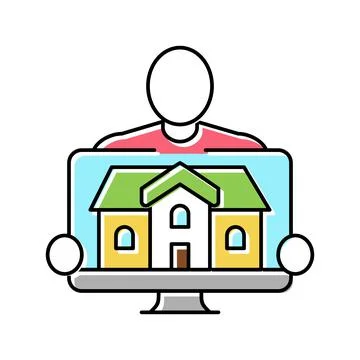 Vacation host color icon vector illustration Stock Illustration