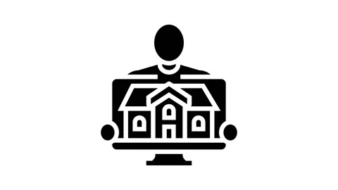 Vacation host glyph icon animation Stock Footage 222820799