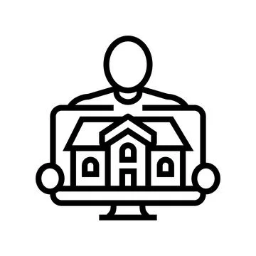 Vacation host line icon vector illustration Stock Illustration