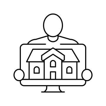 Vacation host line icon vector illustration 스톡 일러스트