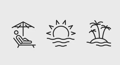 Vacation Icons Stock Illustration