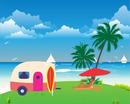 On vacation Stock Illustration