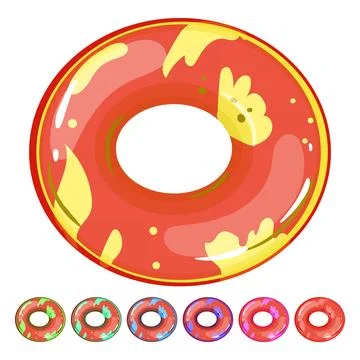 Vacation inflatable ring cartoon vector graphic 스톡 일러스트