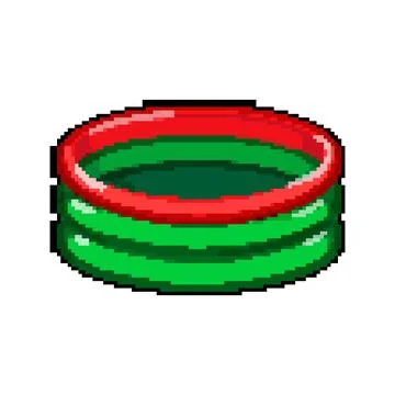 Vacation inflatable swimming pool pixel art vector illustration Stockillustratie
