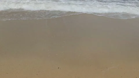 Vacation in Italy Sandy Beach Spring Waves Coming from Sea to Shore Stock Footage 184921870