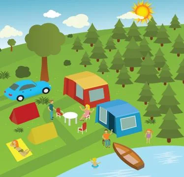 Vacation in the nature Stock Illustration