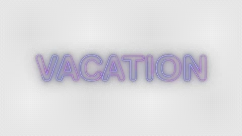 Vacation neon effects, text animation on transparent background Stock Footage 303506709