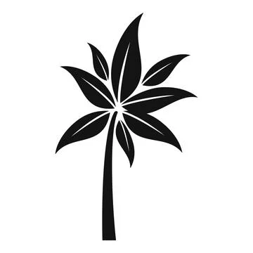 Vacation palm tree icon simple vector. Coconut leaf Stock Illustration