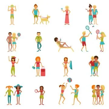 Vacation People Set Illustrazione stock