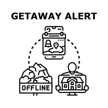 Vacation planning and location tracking alert concept Stock Illustration