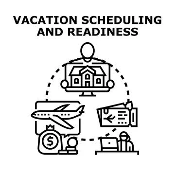 Vacation planning and scheduling activities concept Stock Illustration