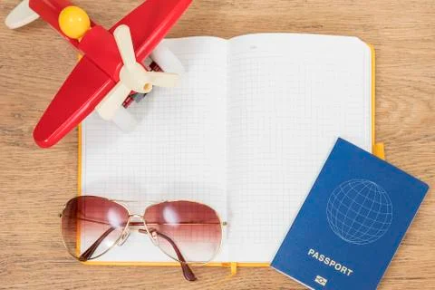 Vacation planning in the diary Stock Photos