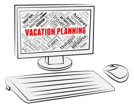  Vacation Planning Representing Online Computers And Computing Stockillustratie