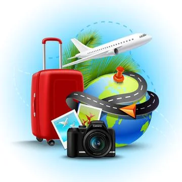 Vacation Realistic Background Illustrazione stock