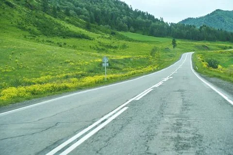 Vacation roadtrip landscape. Altai mountains. Multa region. Stock Photos