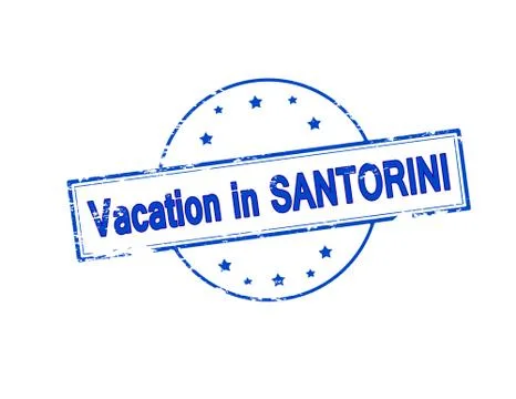 Vacation in Santorini Stock Illustration