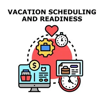 Vacation scheduling and readiness planning concept Stock Illustration