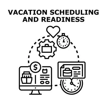 Vacation scheduling and readiness planning concept Stock Illustration
