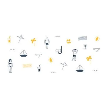 Vacation by the sea Stock Illustration