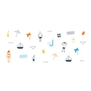 Vacation by the sea Stock Illustration
