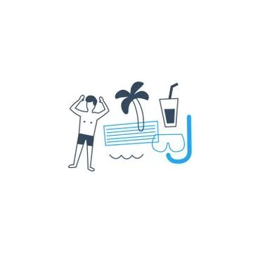Vacation by the sea イラスト素材