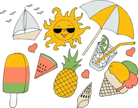 Vacation at sea. Vector illustration Stock Illustration