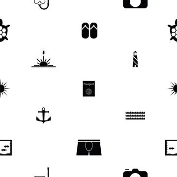 Vacation seamless pattern background icon. Stock Illustration