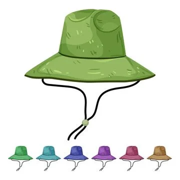 Vacation straw hat cartoon vector graphic Stock Illustration