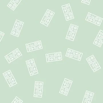 Vacation summer line seamless pattern Stock Illustration
